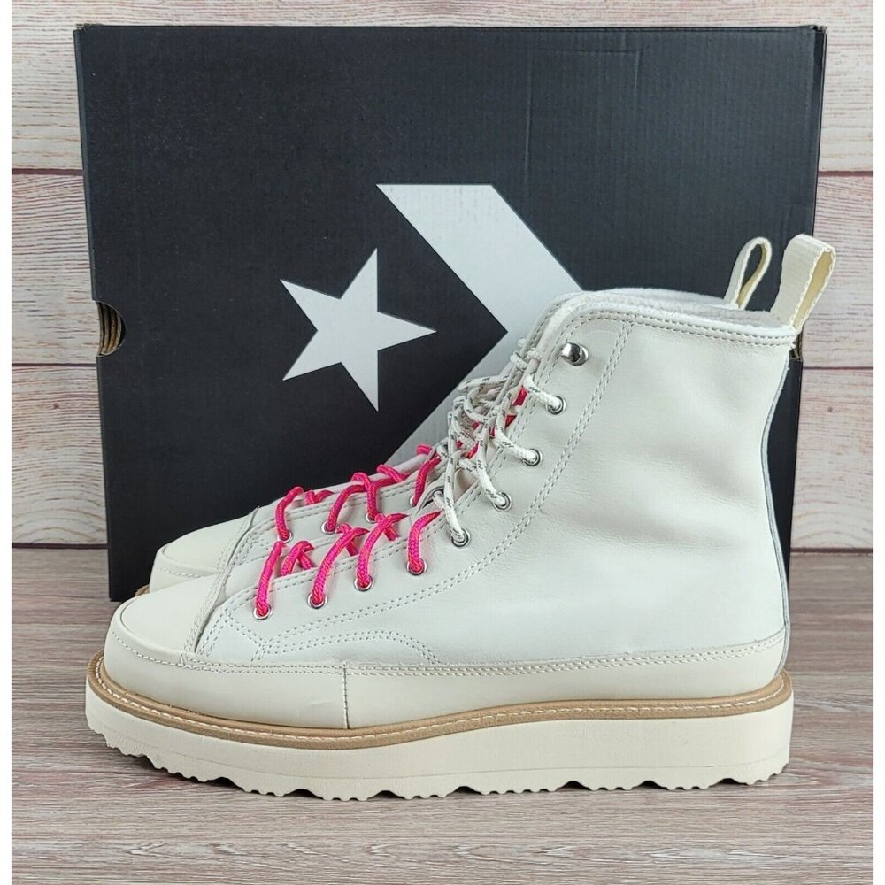Converse Women's White and Pink High-Top Boots - Picture 3 of 10